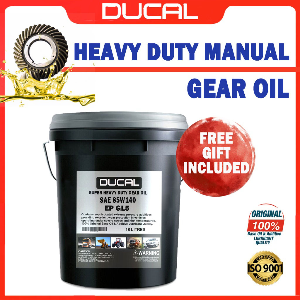 น้ํามันเกียร์ DUCAL SAE 85W140 EP-GL5 18 ลิตร (สําหรับกล่องเกียร์คณิตศาสตร์) MINYAK GEAR OIL SAE 85W