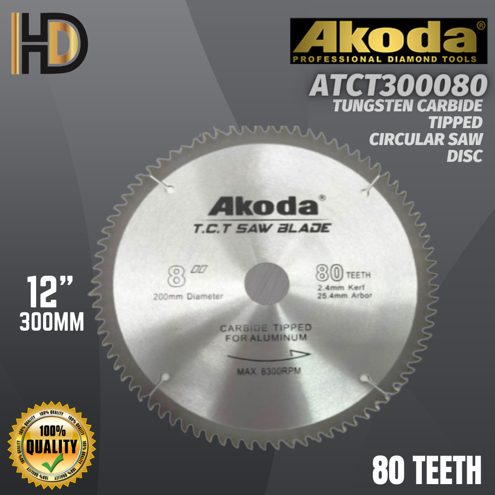 ใบมีดแผ่นตัดไม้ AKODA 12 300 มม. /AKODA ATCT300080 ใบมีดแผ่นตัดไม้ 12 300 มม