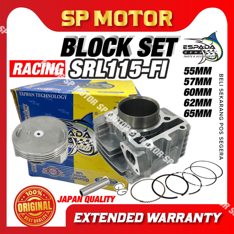 Espada SRL115Fi Racing Block 55/57/60/62/65 มม., SRL 115 Fi Racing Block, Lagenda 115 Fi Block 60 มม