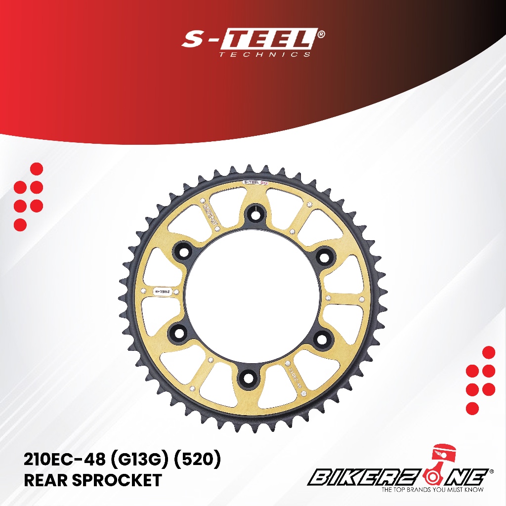 S-TEEL 210EC-48 (G13G) (520) สเตอร์หลังสําหรับ HM MOTOR, HONDA MOTORCYCLE by Bikerzone Official Stor