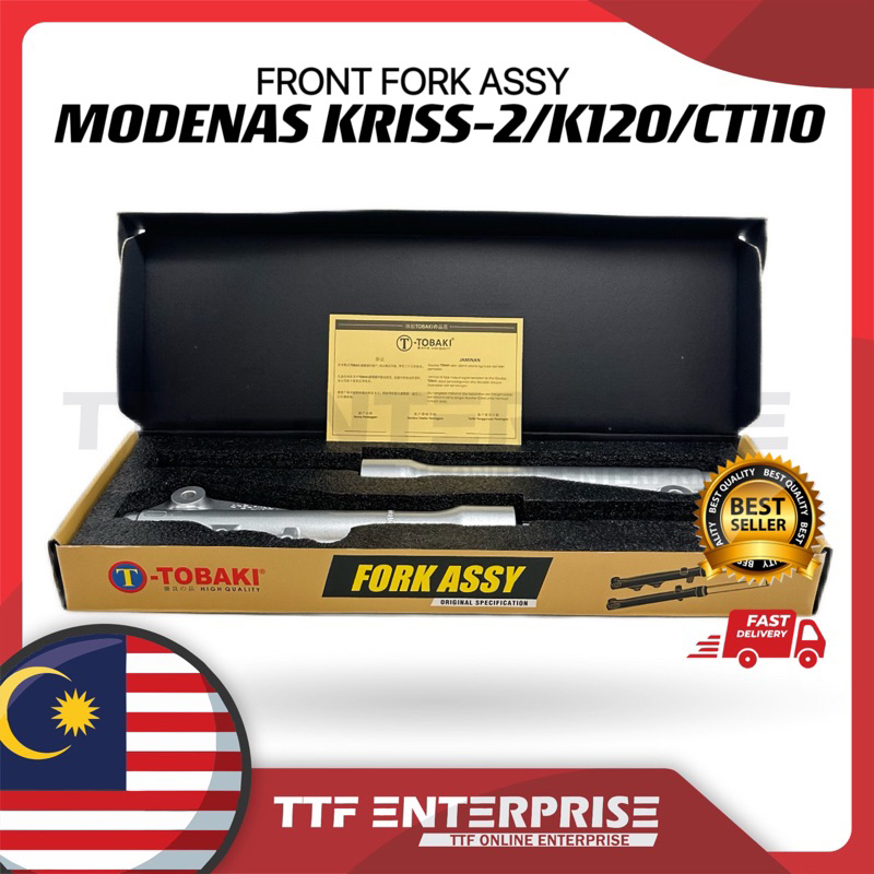 MODENAS KRISS-2 / K120 / CT110 FRONT FORK ASSY ( TOBAKI ) 100% ORIGINAL TAIWAN ORI KRISS 2 KRISS 120