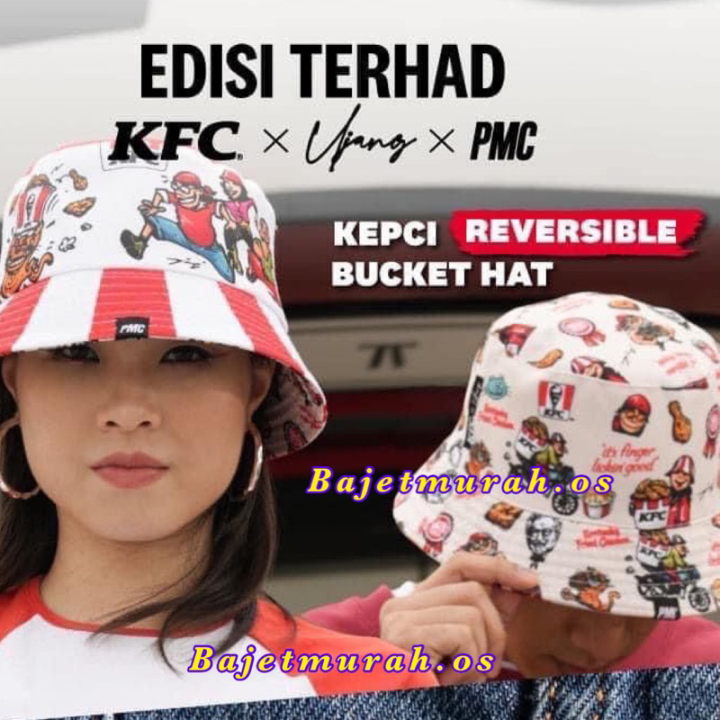 KFC X UJANG X PMC KFC BUCKET HAT / 24k ENAMEL / PIN KFC / TOPI KFC / LIMITED EDITION 2023