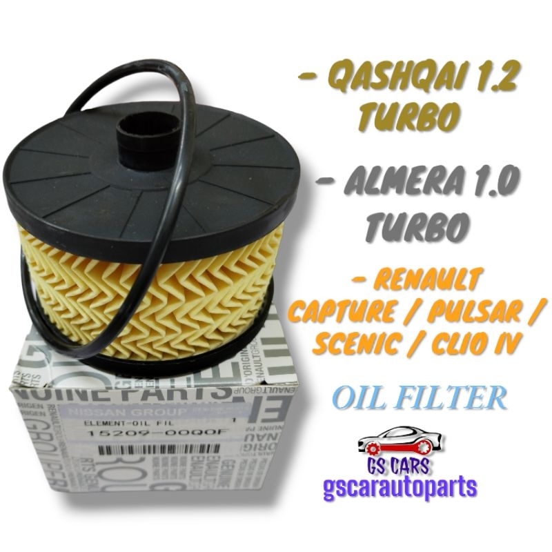 กรองน้ํามันเครื่อง Nissan almera turbo n18l 1.0/qashqai turbo 1.2 j11e/ด้ามนิรภัย 15209-00q0f penapi