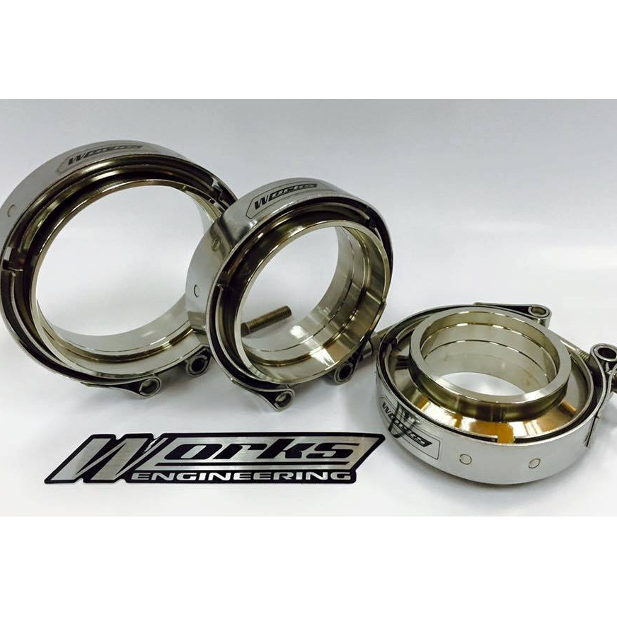 WORKS V-Band Flange & Clamp Kit - Works Engineering V Band Exhaust Flange & Clamp 2" 51mm / 2.5" 64m