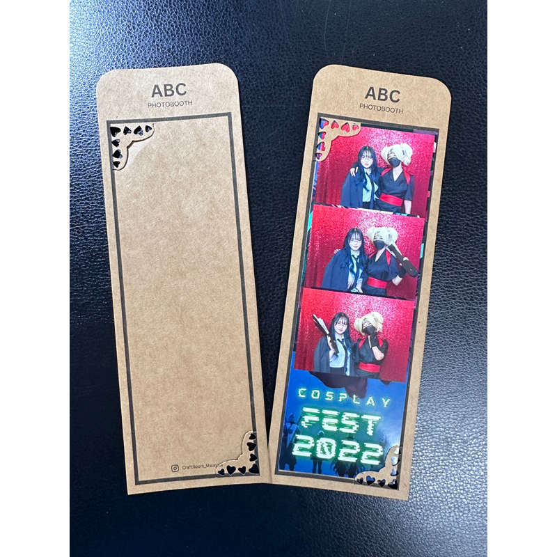 สี่เหลี่ยมผืนผ้าสีน้ําตาล Photobooth Strip Holder - 2 x 6 Photo Strip Size - Photobooth Photo Frame 