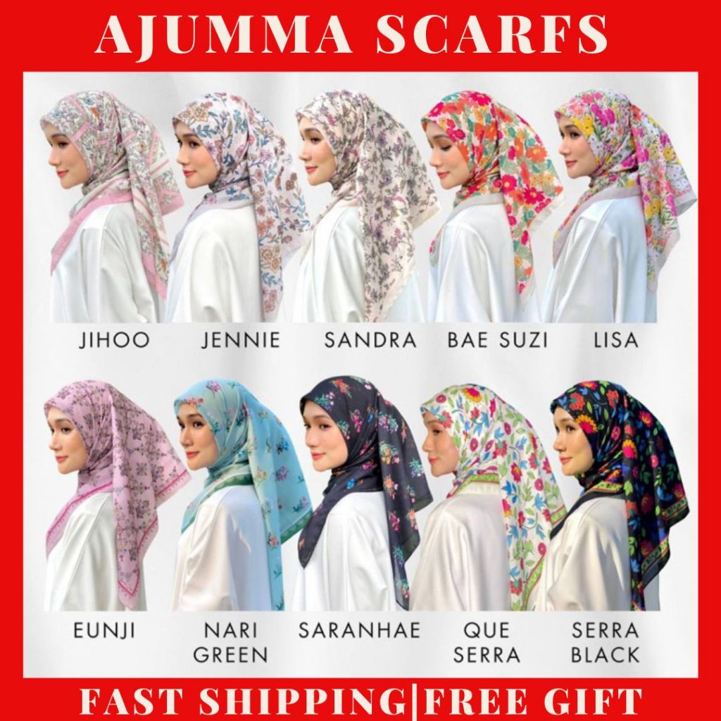 Ajumma SCARF TUDUNG BAWAL COTTON VOILE BIDANG 45