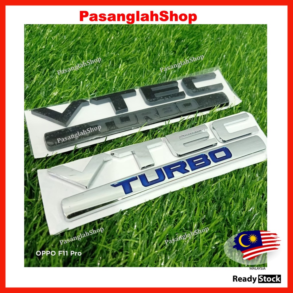 Vtec-Turbo โลโก้สัญลักษณ์ Honda Vtec Turbo Chrome/Matte/Glossy สีดํา Honda Civic Fc Fe Honda CRV CR-