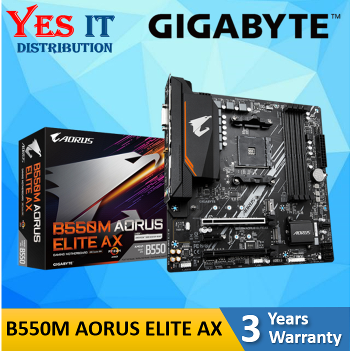 GIGABYTE B550M AORUS ELITE / B550M AORUS ELITE AX AM4 mATX AMD CHIPSET MOTHERBOARD + AMD RYZEN PROCE