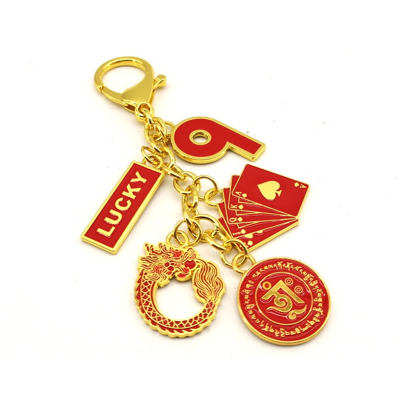 The Lucky 9 Charm Amulet Feng Shui พวงกุญแจ - ระยะเวลา 9 - 9 Current Prosperity Star - Windfall Luck