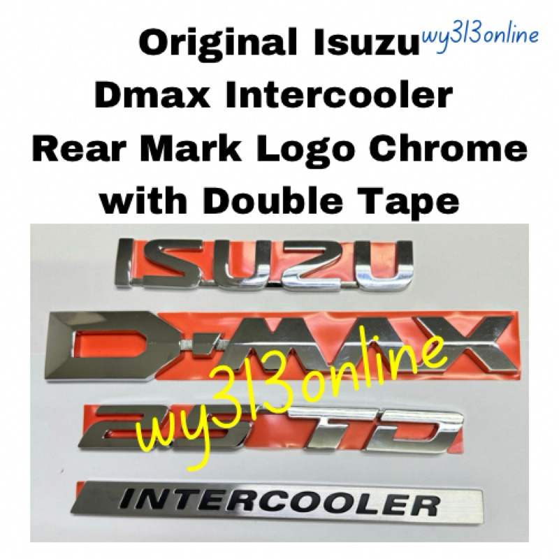 Isuzu Dmax D-Max 2.5TD Intercooler Mark Logo Chrome พร้อมเทปคู่