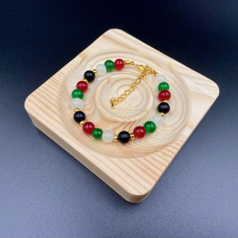 - กําไลข้อมือ Palestine แฮนด์เมด C Gelang Rantai ลูกปัดแก้ว Palestin Gaza