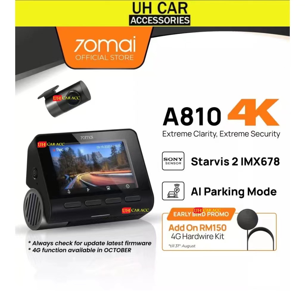 70 MAI A810 4K DASH CAM DUAL VISION RECORDER พร้อม GPS ADAS
