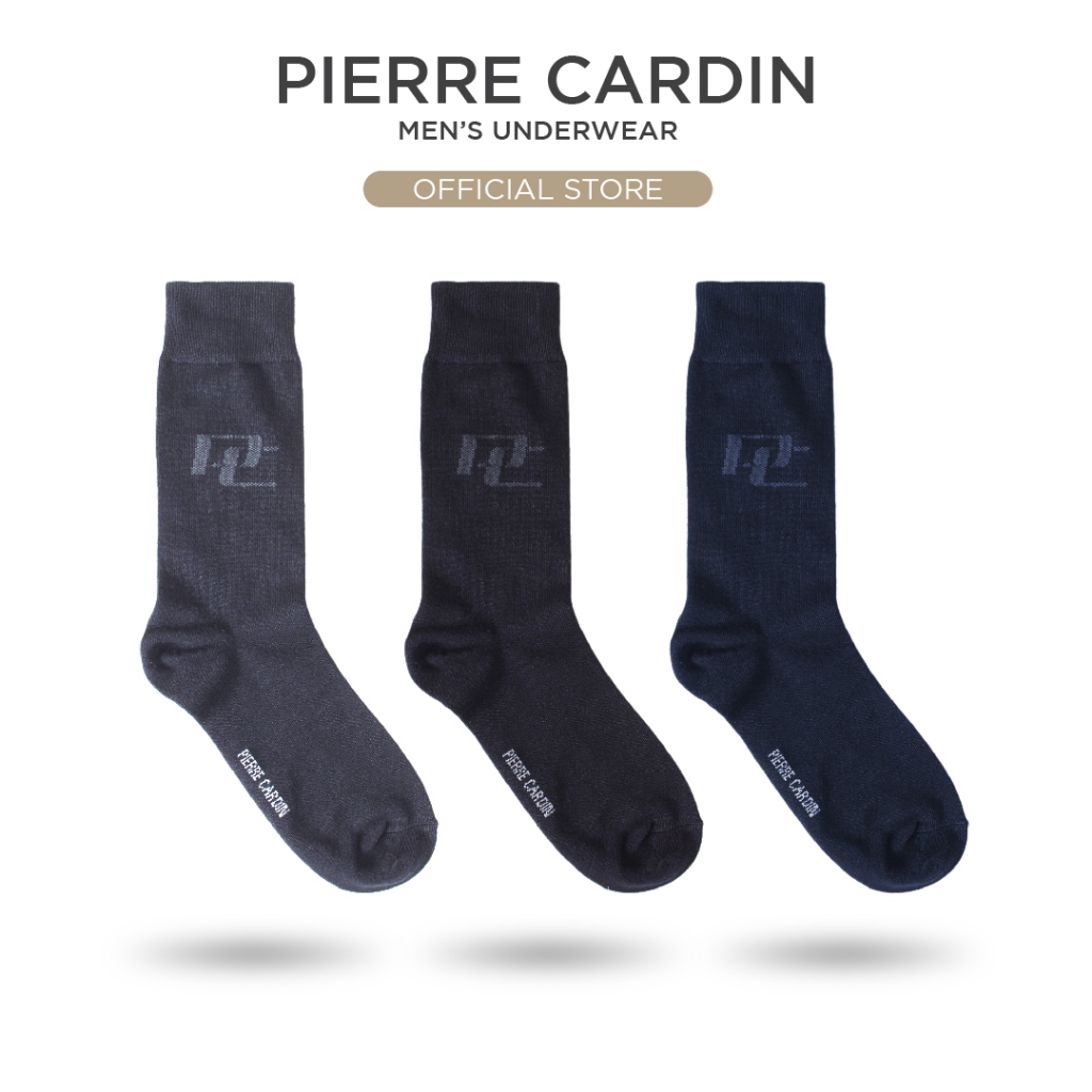 Pierre Cardin ถุงเท้าลําลองไม้ไผ่ป้องกันแบคทีเรียความยาวเต็ม - คละสี (3 คู่) PS6