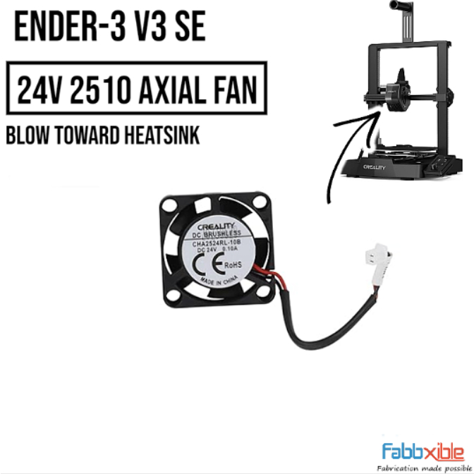 Ender-3 V3 SE 24V 2510 Axial Fan, พัดลมระบายความร้อน 4010 Part, พัดลมเมนบอร์ด 6015