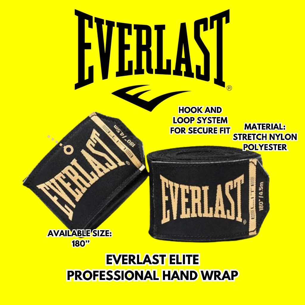 Everlast Elite Boxing Hand Wraps 180 "Handwrap Bandage Kickboxing Handwrap Knuckle Protection