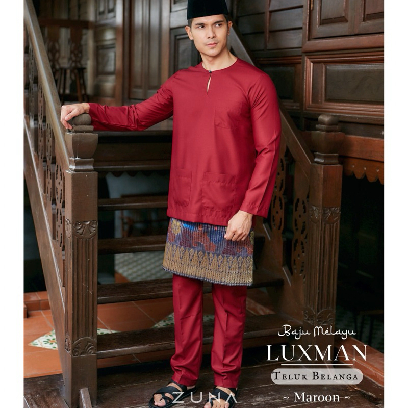 MAROON LUXMAN series Baju Melayu (Teluk Belanga) ผ้าฝ้ายญี่ปุ่นพรีเมี่ยม