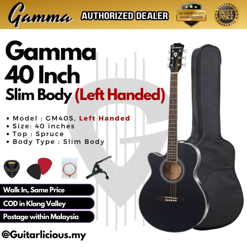 GAMMA Series 40 นิ้ว Slimbody / Slim Body กีต้าร์โปร่งมือซ้าย ( GM40LH / GM40 LH / GM40S )