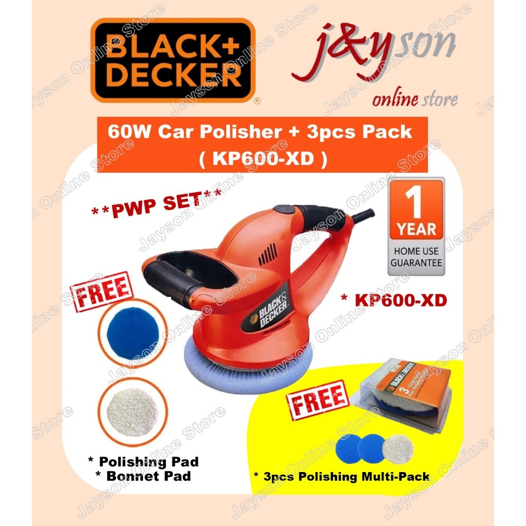 BLACK & DECKER KP600-XD เครื่องขัดรถยนต์ ( KP600 ) ขัดแว็กซ์ Buffing Scratch Remover เครื่องมือซ่อมแ