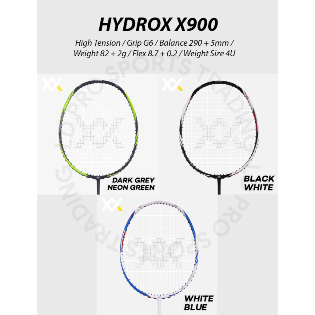 MAXX Racket Hydrox X900 (บริการร้อยเชือกฟรี, สายฟรี Maxbolt MBS20 & Grip)