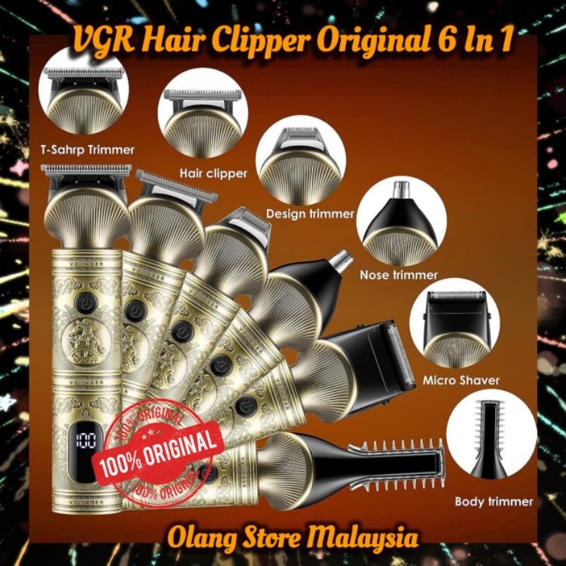 MESIN VGR Hair Trimmer [Type C] [6 หัว]