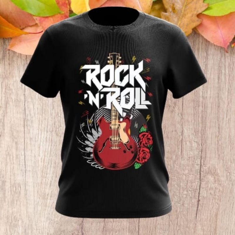 Baju DEWASA ROCK N ROLL GITER พรีเมี่ยมผ้าฝ้าย 100%