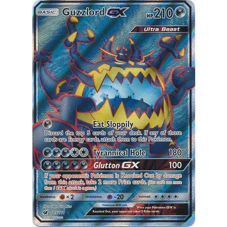 Sun & Moon: Crimson Invasion Singles Guzzlord GX - 105/111 Full Art Ultra