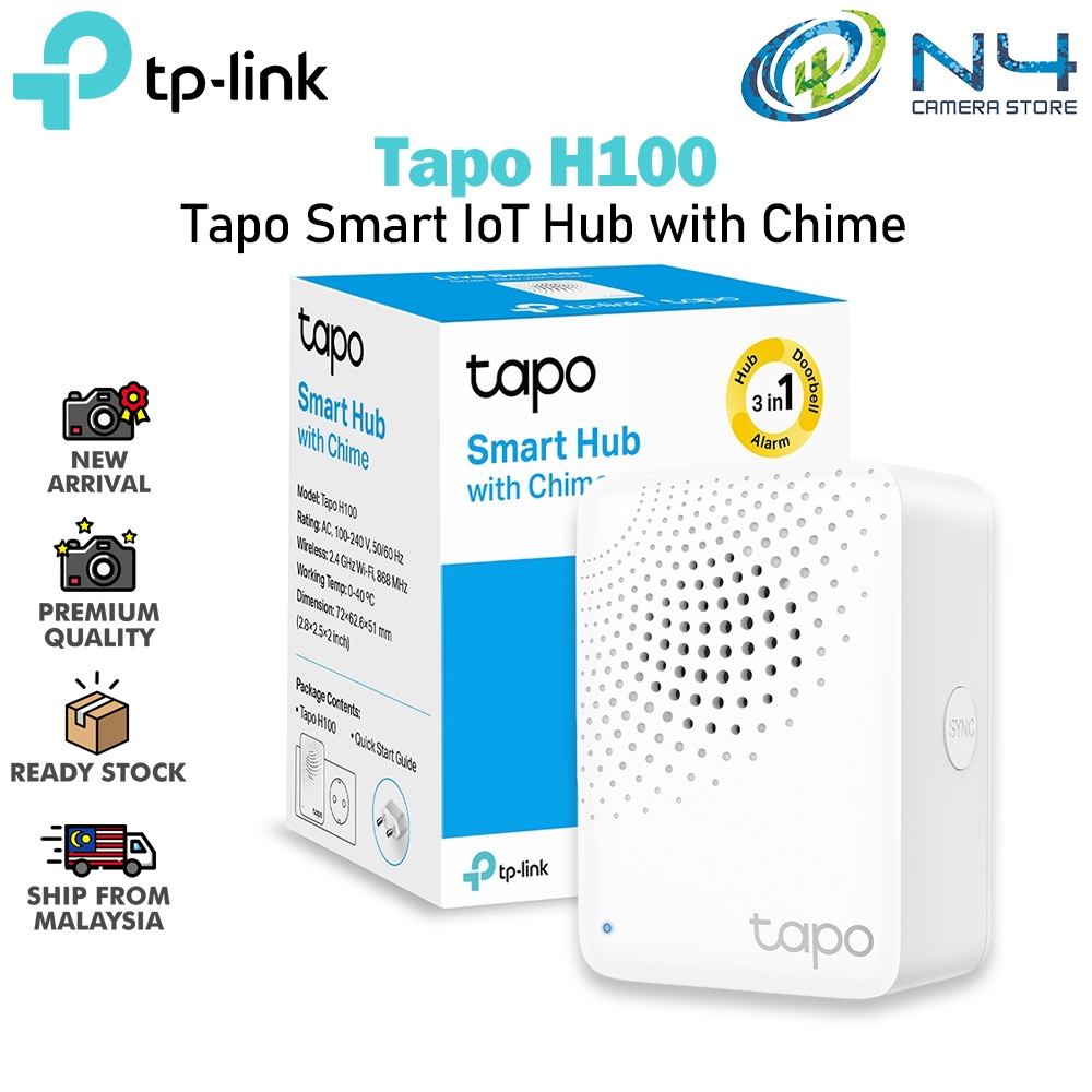 TP-LINK Tapo H110 H100 Smart Home IoT Sensor Hub พร้อม Chime สําหรับปุ่ม Tapo และเซ็นเซอร์