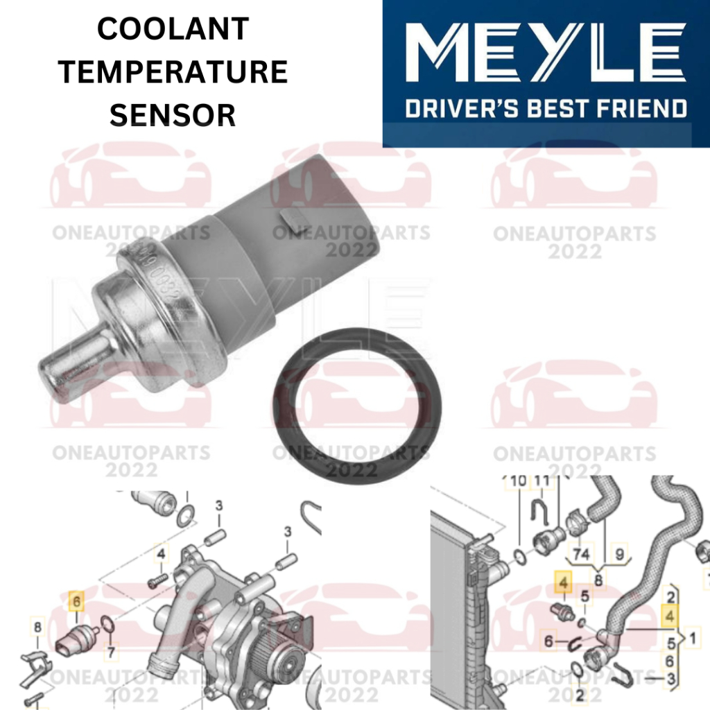 MEYLE GERMANY COOLANT TEMPERATURE SENSOR AUDI A1 A4 A5 A6 A7 Q2 Q3 Q5 Q7 S4 S5 TTS PORSCHE MACAN 2.0