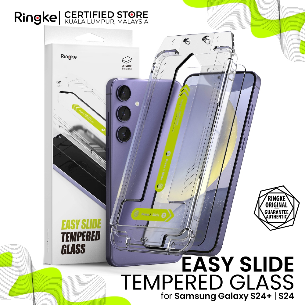 RINGKE EASY SLIDE TEMPERED GLASS Zero Changes Failure Samsung Galaxy S24+/ S24 (2-Pack) กระจกนิรภัยแ