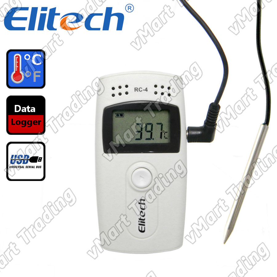 Elitech RC-4 ตัวจัดการข้อมูลอุณหภูมิ USB