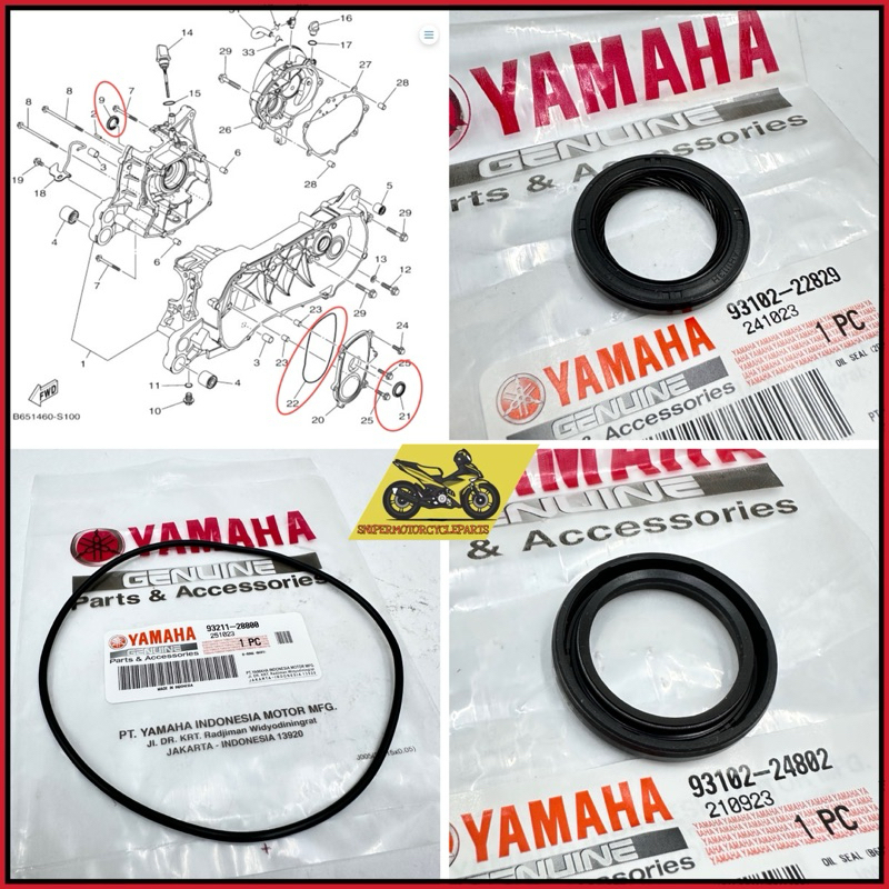 NVX V1 V2 / NMAX V2 N MAX LH CVT PULLEY RH CRANK CASE ซีลน้ํามัน O-RING CVT YAMAHA NVX NMAX