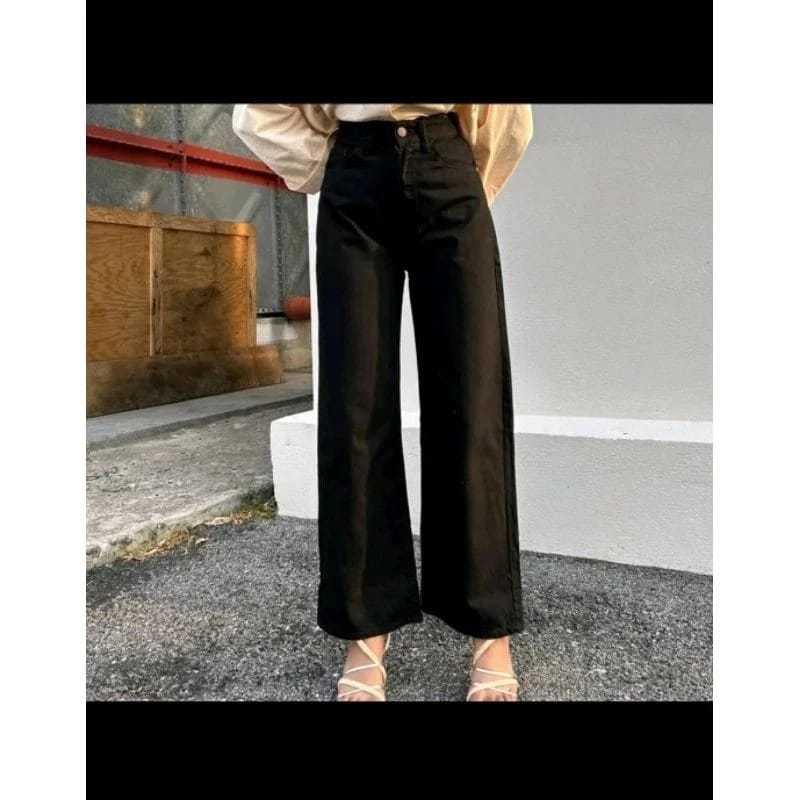 GIGI HADID ACID WASH WIDE LEG PALAZZO JEANS VIRAL[SIZE:26-36]