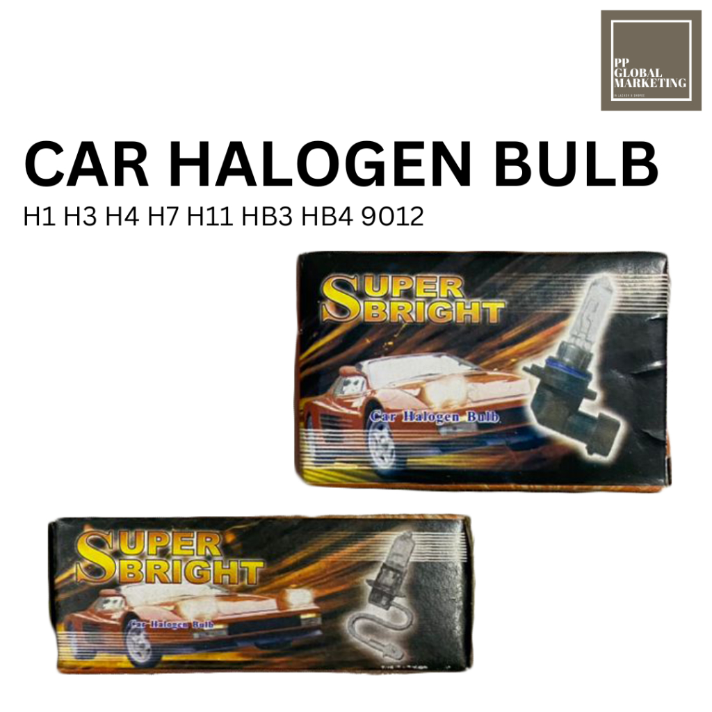 รถ HALOGEN หลอดไฟสีขาว 55W 100W H1 H3 H4 H7 H11 HB3 HB4 9012