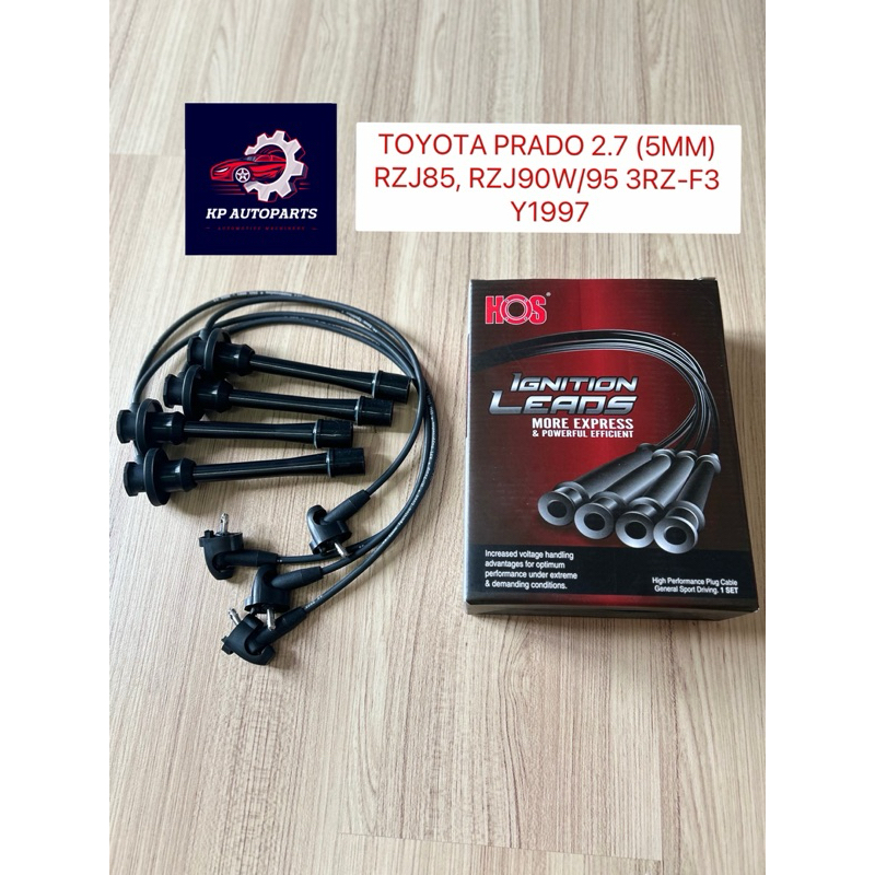HOS - ชุดสายไฟปลั๊กรถยนต์ / ซิลิโคนสายเคเบิลปลั๊ก - TOYOTA PRADO 2.7 (5MM) RZJ85, RZJ90W/95 3RZ-F3 Y