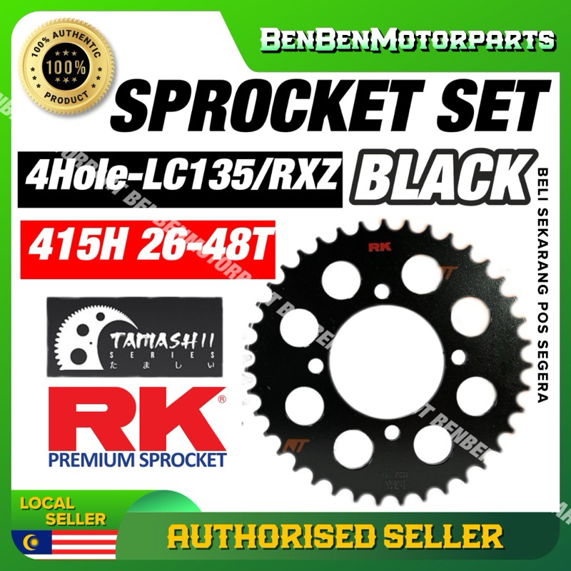100% RK LC135 Y15ZR Y16ZR 415 YAMAHA SPROCKET SPOKET 415 GOLD SPOKET LC Y15 SPOCKET BELAKANG EMAS Y1