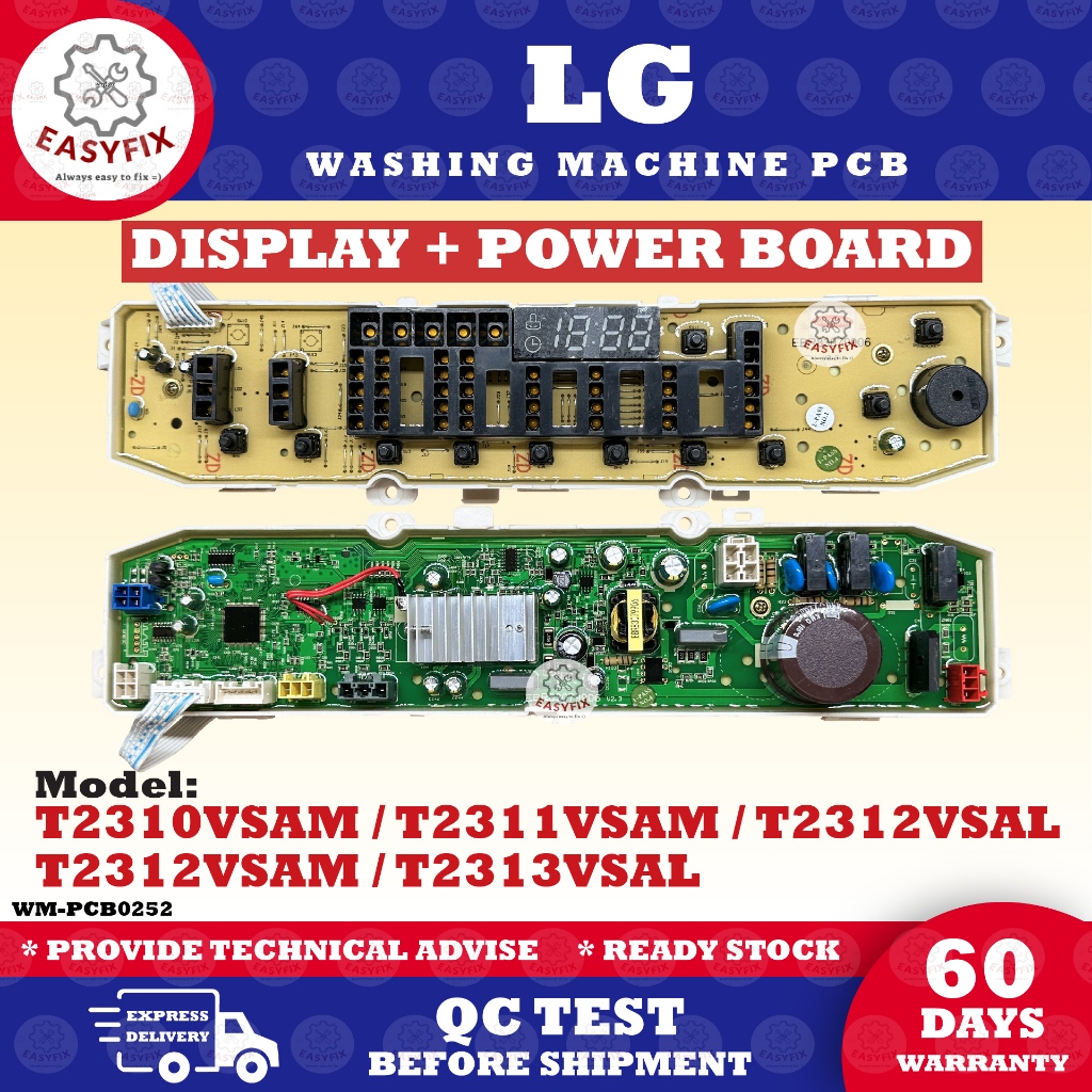 T2311VSAM T2310VSAM จอแสดงผล POWER T2312VSAL T2312VSAM / T2313VSAL LG WASHING MACHINE PCB BOARD Mlz3