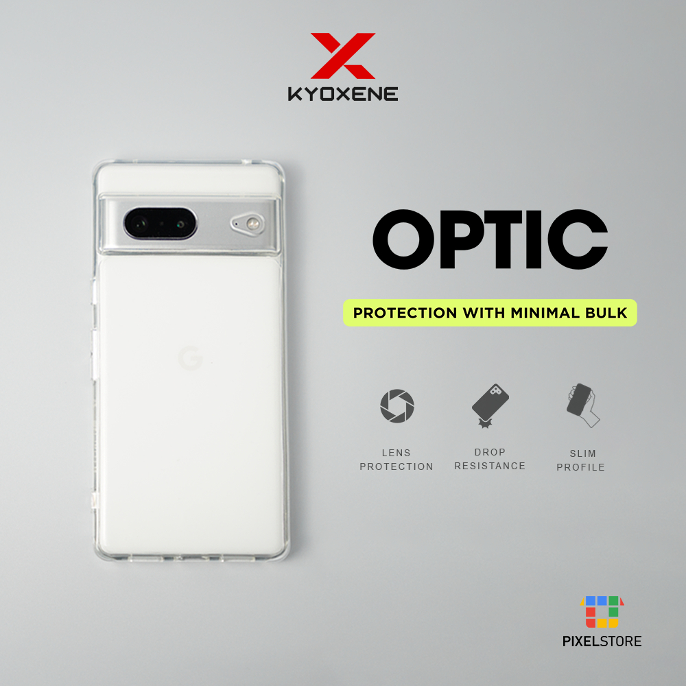 Kyoxene OPTIC สําหรับ Google Pixel 9/9Pro/9ProXL/8/8Pro/8a/7/7Pro/7a เคสกันชนไฮบริดใส