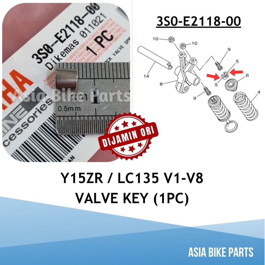 Yamaha Y15ZR / LC135 V1 V2 V3 V4 V5 V6 V7 V8 กุญแจวาล์ว - 3S0-E2118-00