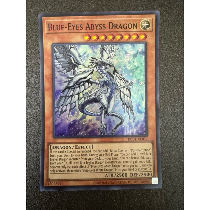 Blue-Eyes Abyss Dragon YuGiOh RC04-AE017 RC04-JP017