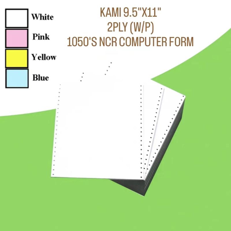 (1BOX) KAMI 9.5"X11" 2PLY [W/P] 1050S NCR Computer Form 电นุ่น X 1BOX