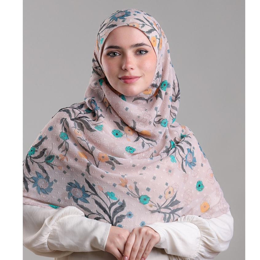 Bokitatta Gurgi-Printed Plus Mosaic Butti Chiffon (คอลเลกชัน Splender มัสยิด)