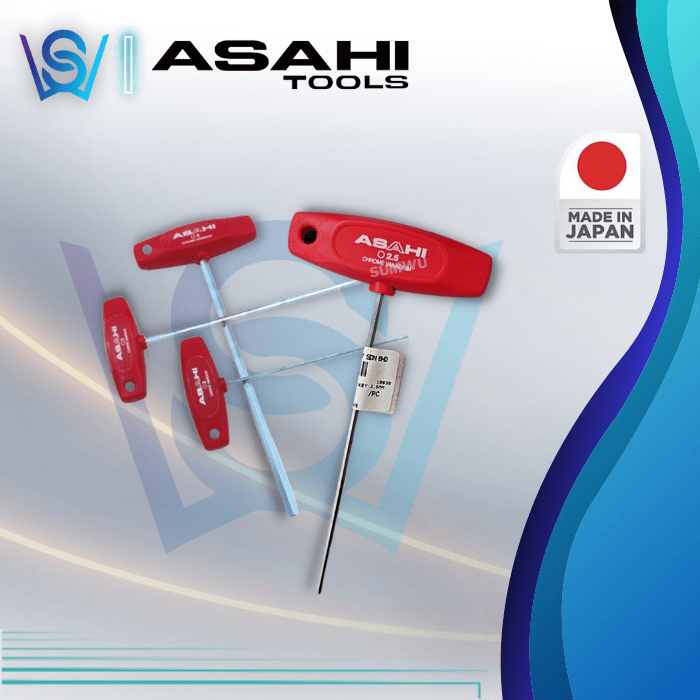 ASAHI JAPAN (2mm – 6mm) ATL T-Handle Allen Key 2mm 2.5mm 3mm 4mm 5mm 6mm end key ประแจ driver日本制 tif