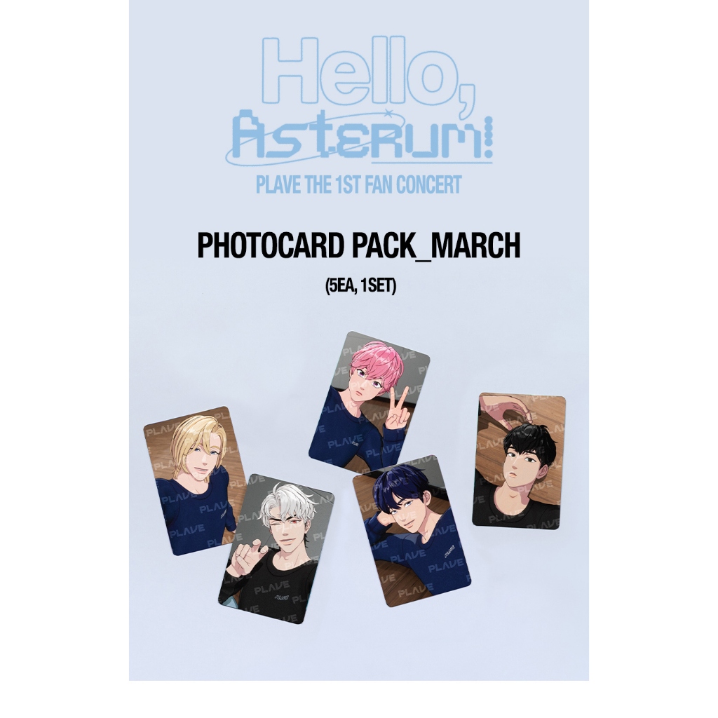 PLAVE THE 1ST FAN CONCERT Hello , Asterum ! OFFICIAL MD PHOTOCARD PACK _ MARCH / APRIL