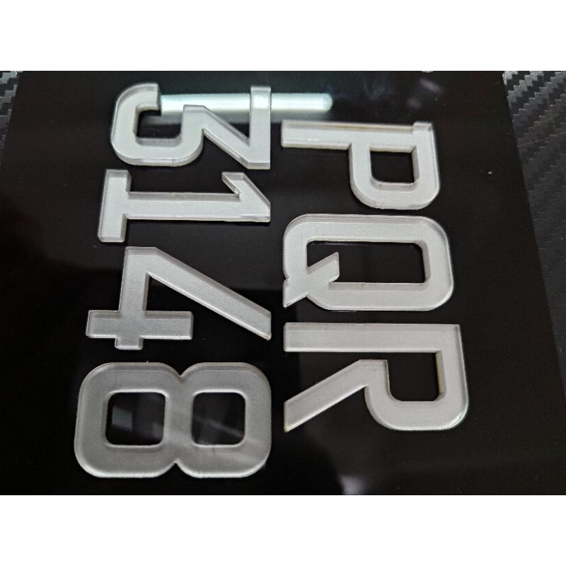 NOMBOR PLATE MOTOR 3D TIMBUL SILVER (LASER)