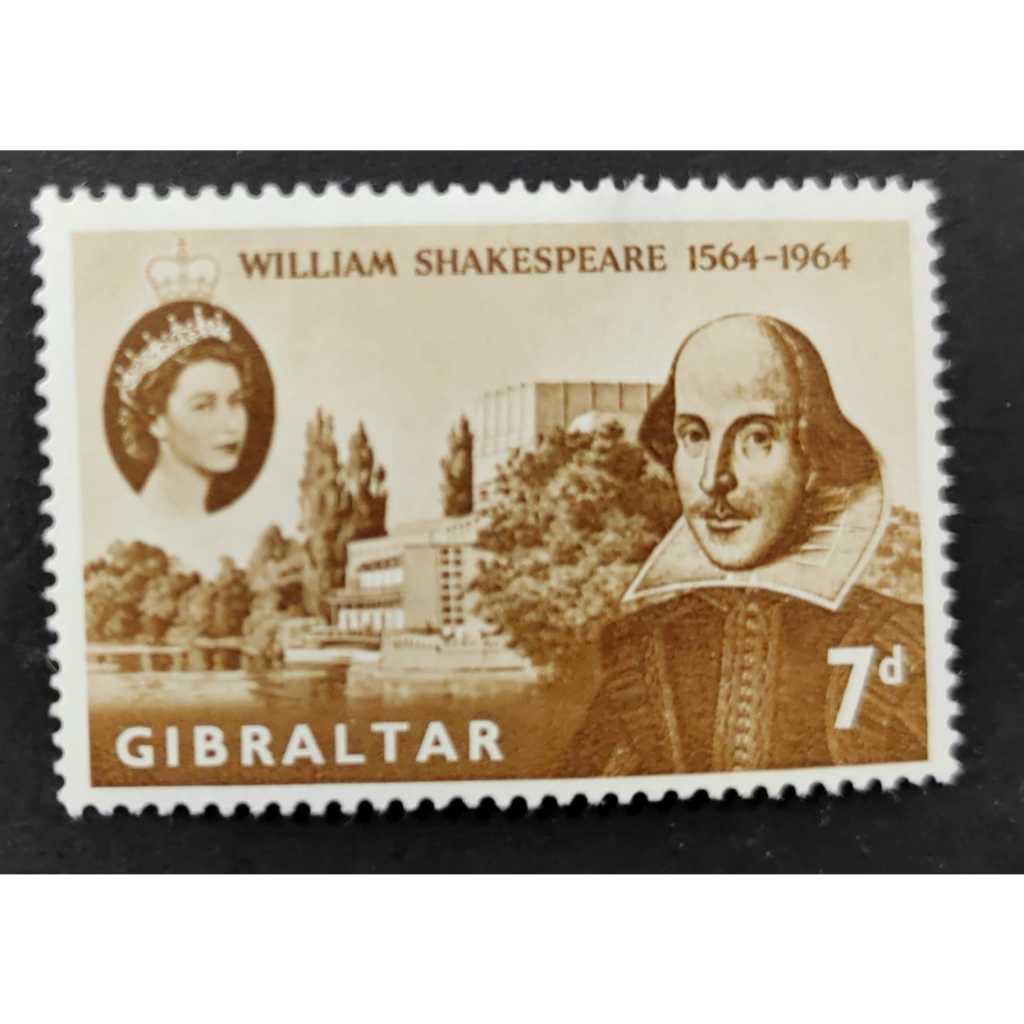Gibraltar, 1964 William Shakespeare 1564-1964, MINT, COMPLETE SET, FOXING & HINGED