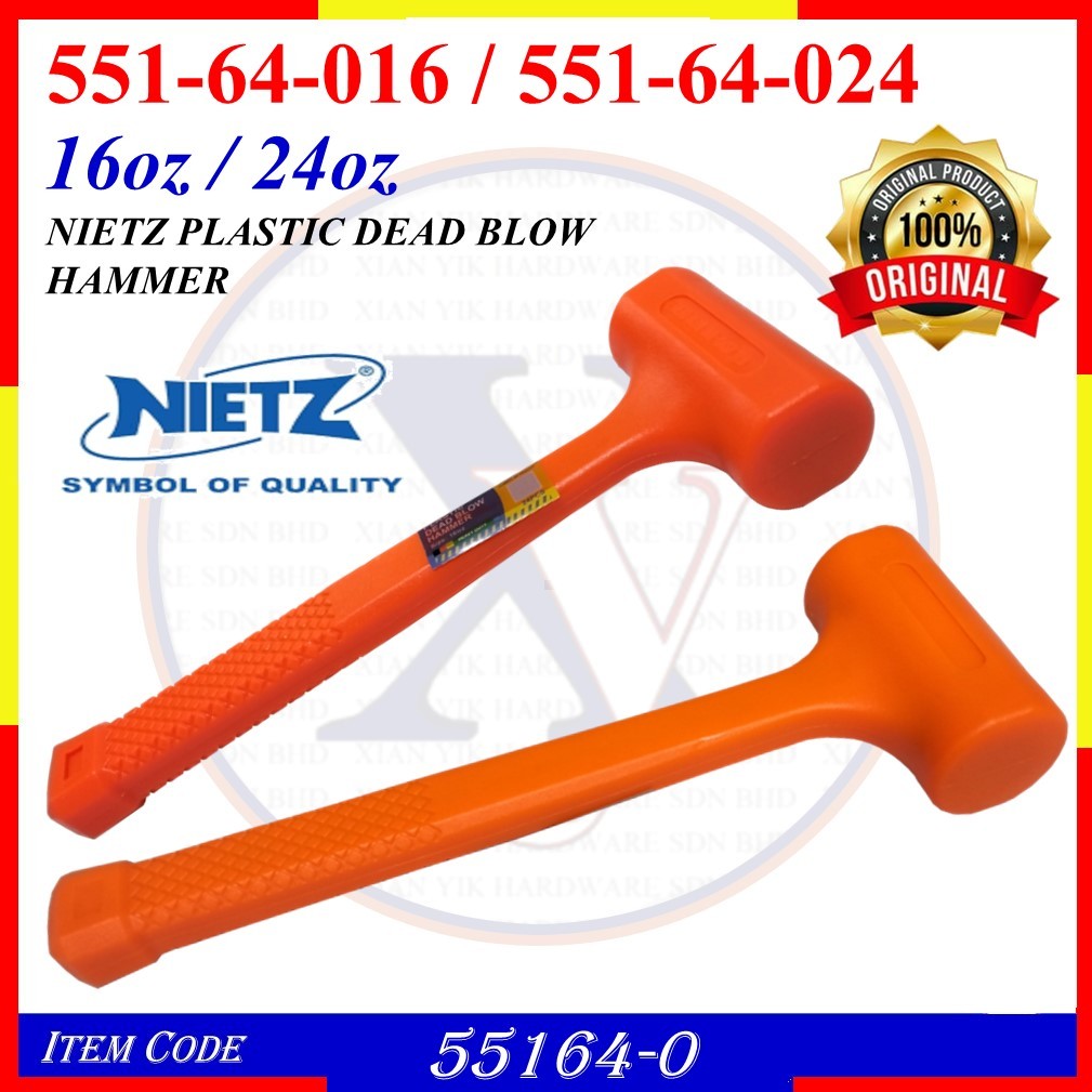 (16oz / 24oz) NIETZ พลาสติก DEAD BLOW HAMMER - 55-164-016 551-64-024