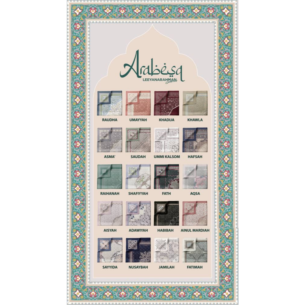 LEEYANARAHMAN EDISI ARABESQ ISLAMIC ORAMENT ART MOTIF. TUDUNG HIJAB BAWAL WANGI VIRAL