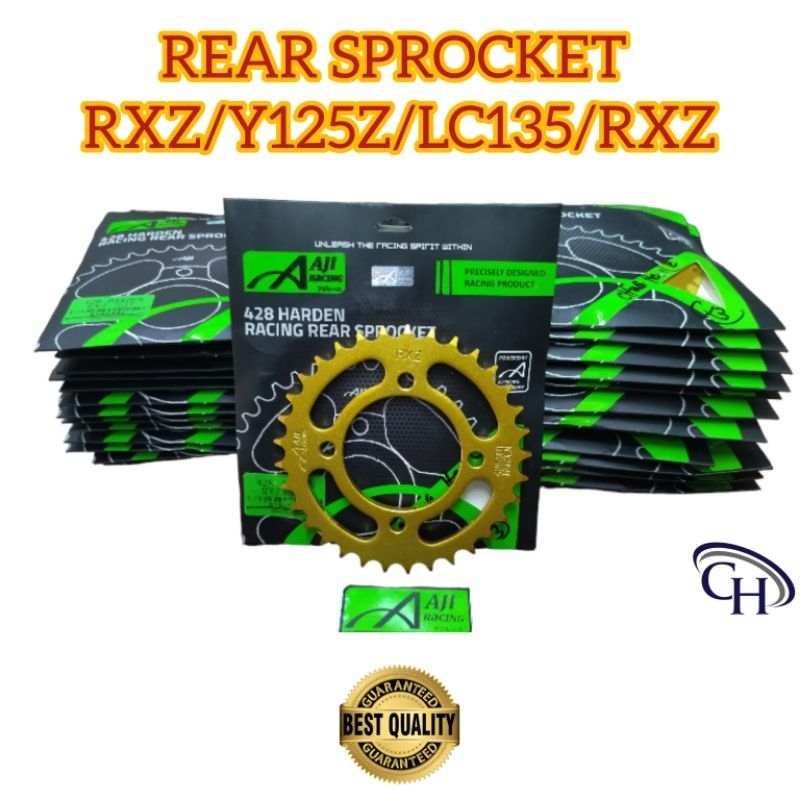 Rear SPROCKET/AJI RACING/GOLD/HARDEN/RXZ/Y125Z/LC135/Y110/คุณภาพเยี ่ ยม