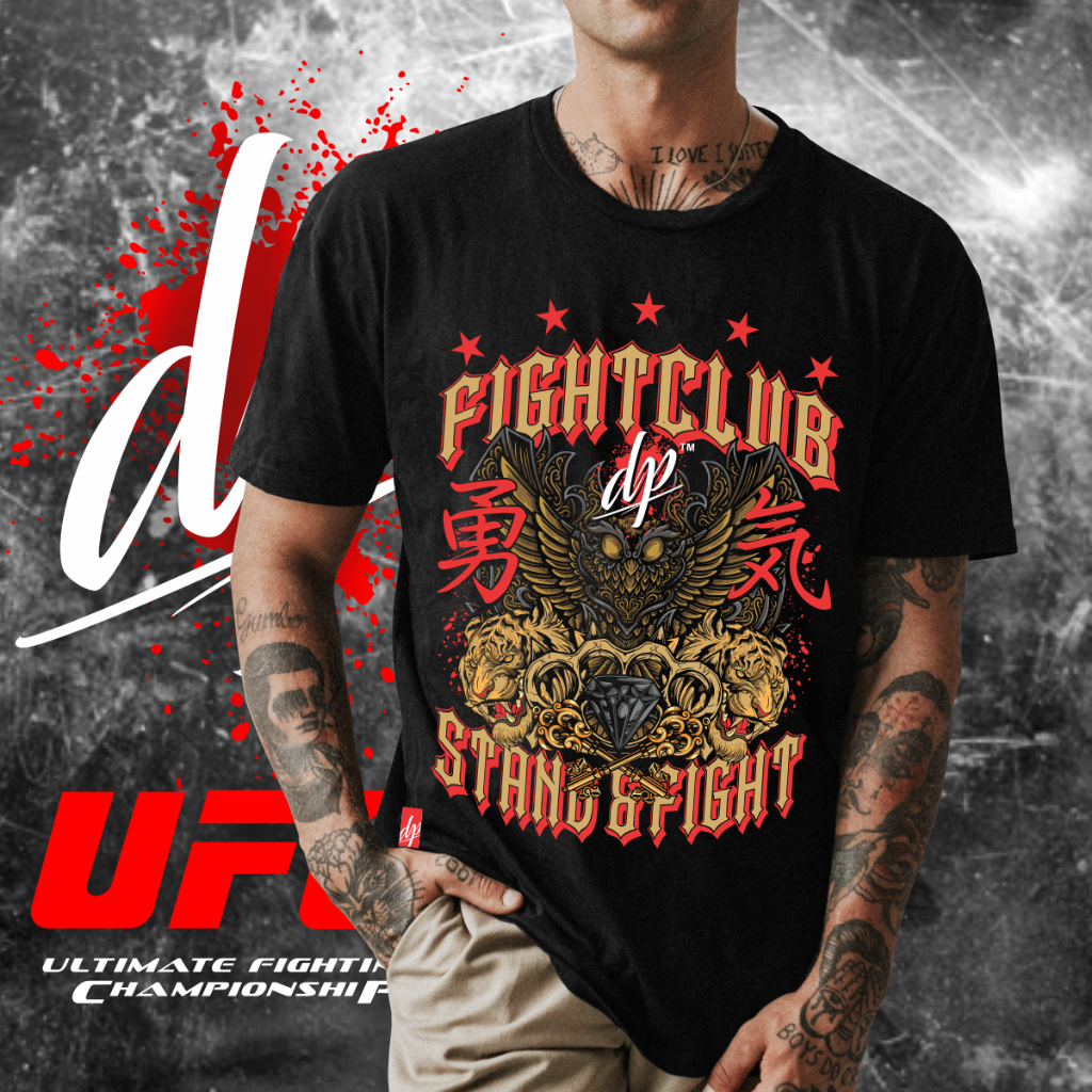 Darkproject Fightclub "Stand & Fight" Fightwear เสื้อยืด Super Premium XS ถึง 7XL