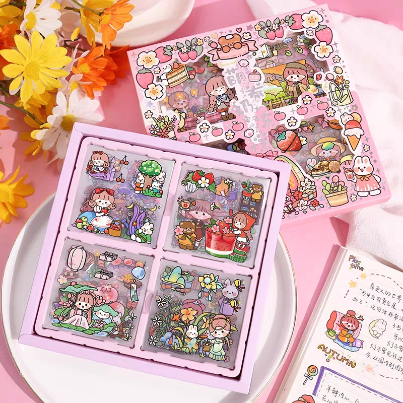 100 ชิ้นสติกเกอร์/สติกเกอร์สาวน่ารัก/คู่มือเกอร์/สติกการ์ตูนน่ารักสําหรับสาว/Telado/Noemie/Aki/Momo/